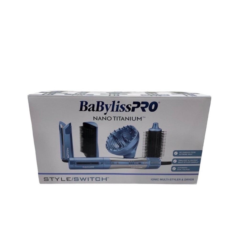 BaBylissPRO Nano Titanium Style Switch Ionic Multi-Styler and travel case NWOB